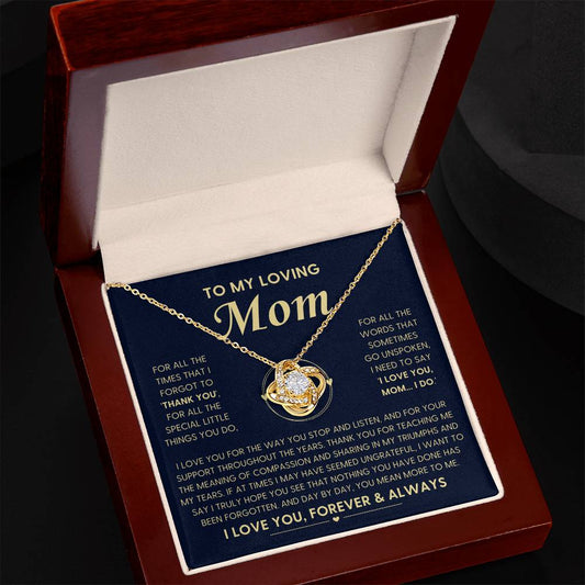 Mom I Love You - Love Knot Necklace
